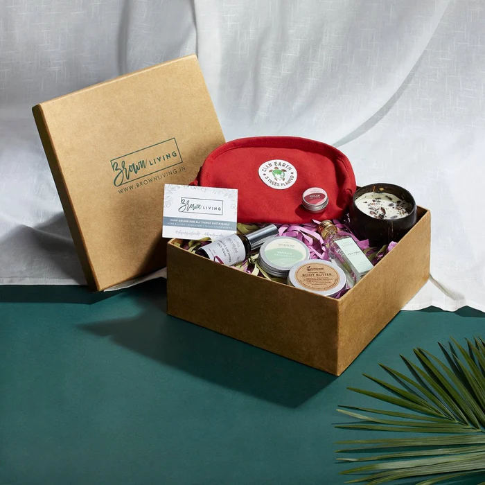 Brown Living Gift Box contents