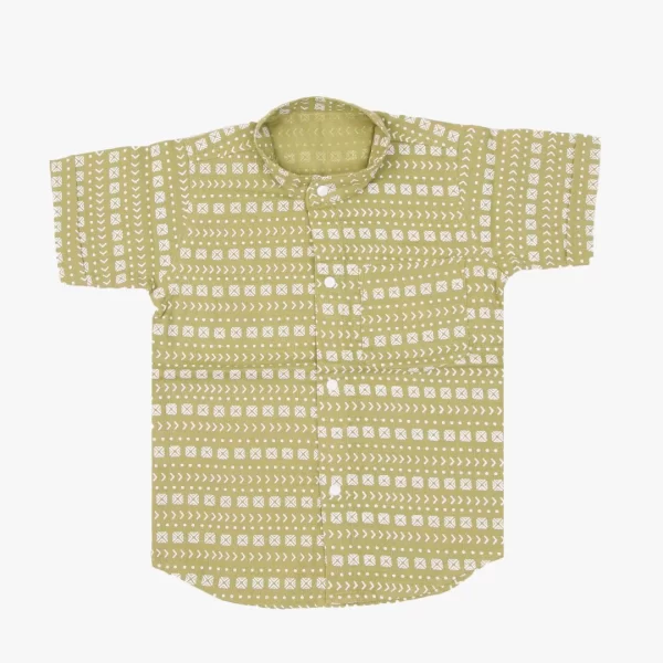 Collared Co-ord sets for kids - Olive - Image 3