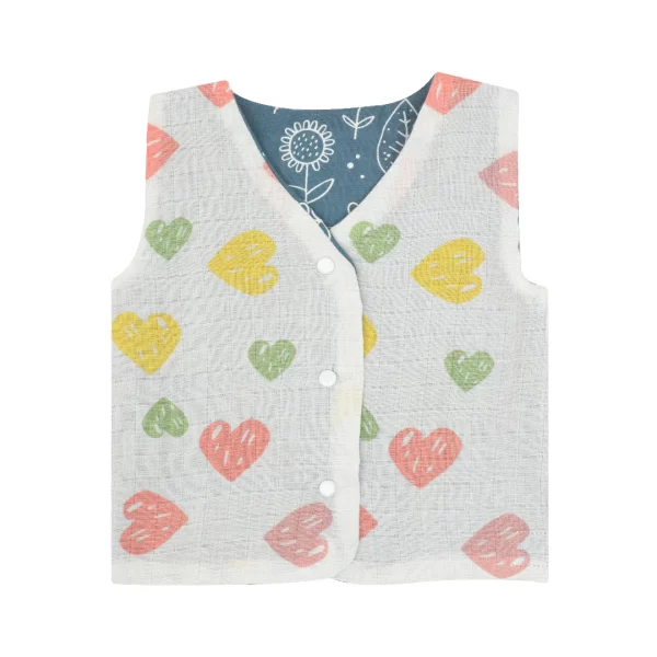 Garden of Hearts - Reversible Muslin Jabla (Pack of 1) - Image 5